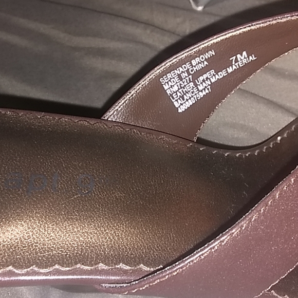 Apt 9 brown leather open toe elegant shoe - Picture 2 of 4